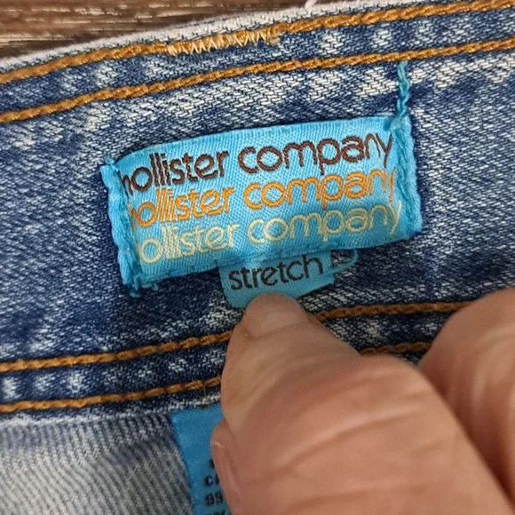 Hollister Company Vintage Y2K Junior Jeans Denim Size 3 Stretch Raw Hem Boot Cut - Picture 7 of 11